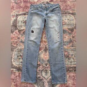 Rich & Skinny Distressed Ripped Light Wash Ankle Jeans Size 27
